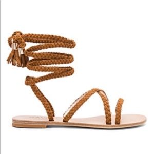 Sadie Braid Carmel lace up sandals - Caramel